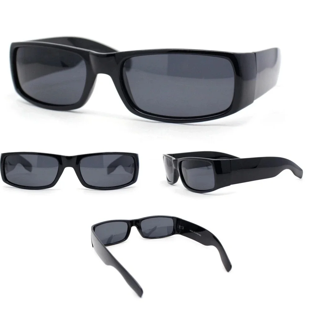 Mens Retro Rectangular Sunglasses Classic‎ Fashion Gangster Shades Square Cholo
